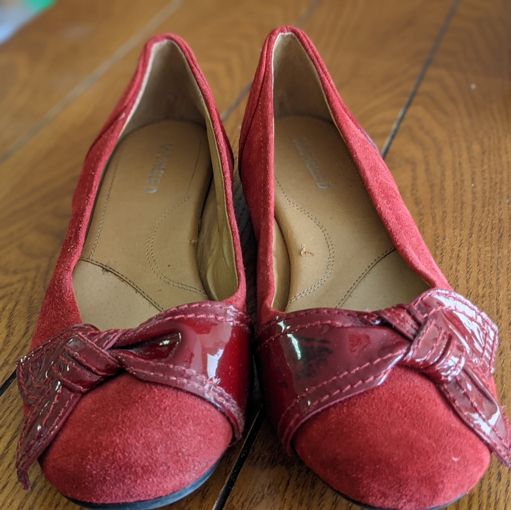 Red Suede Flats